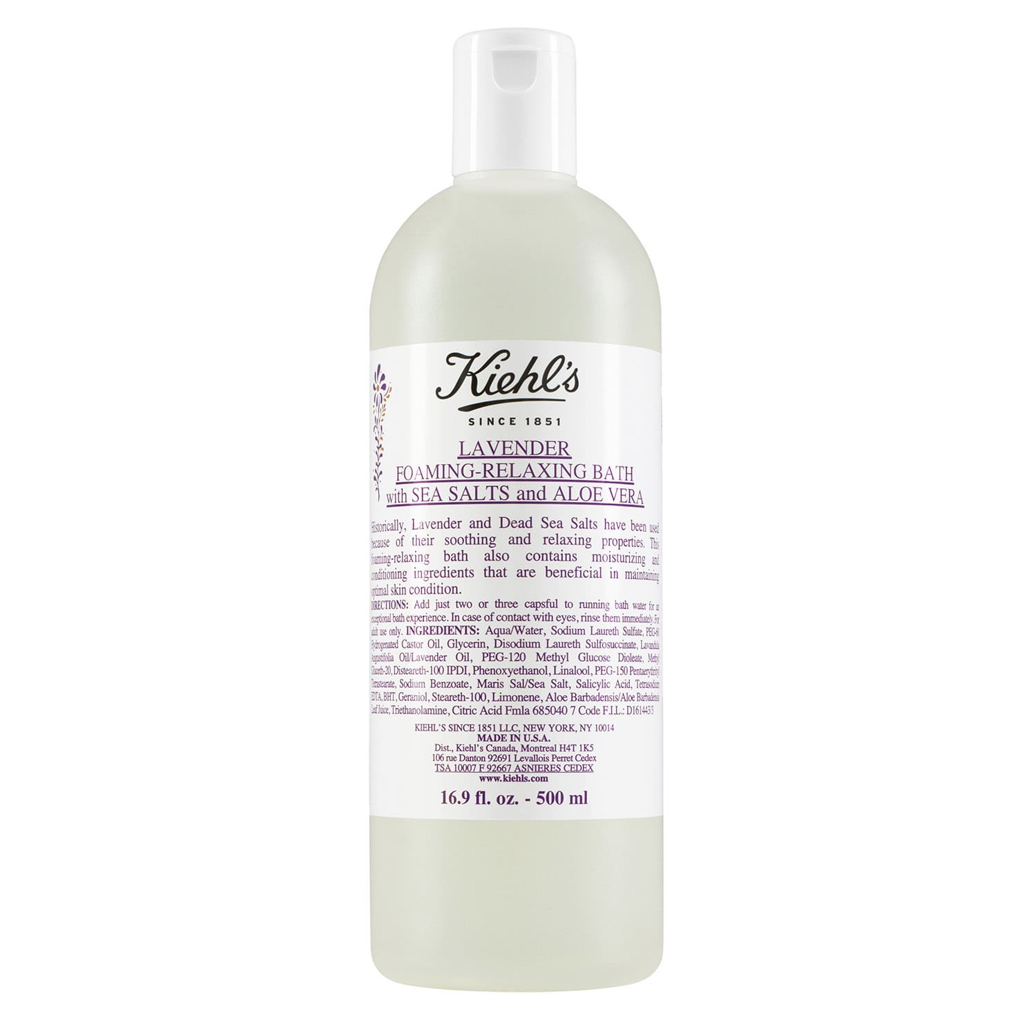 Lavender foaming relaxing bath with sea salts and aloe 3700194712198 169floz