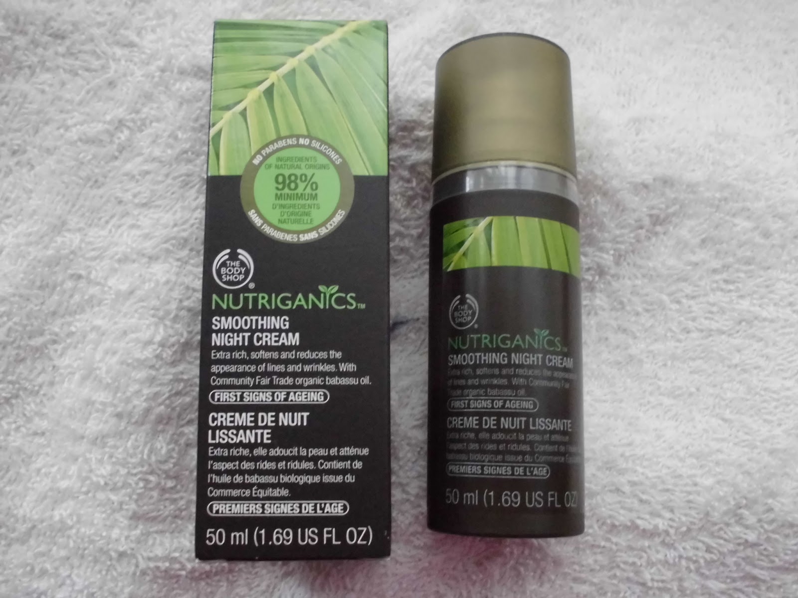 Nutriganics smoothing night cream the body shop