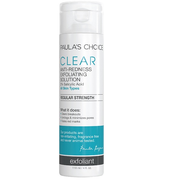 Clear regular strength anti redness exfoliating solution with 2 salicylic acid