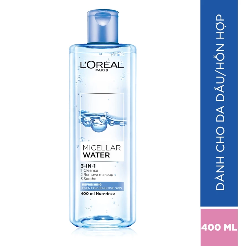 Nuoc tay trang tuoi mat loreal paris 3 in 1 micellar water 400ml