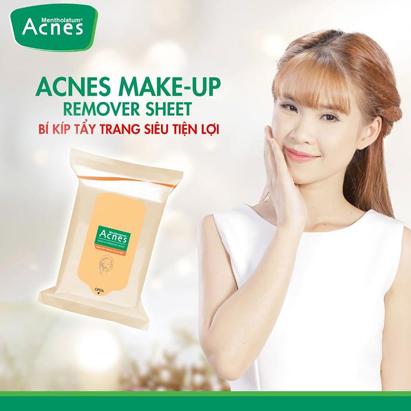 Khan tay trang tien loi acnes make up remover sheet