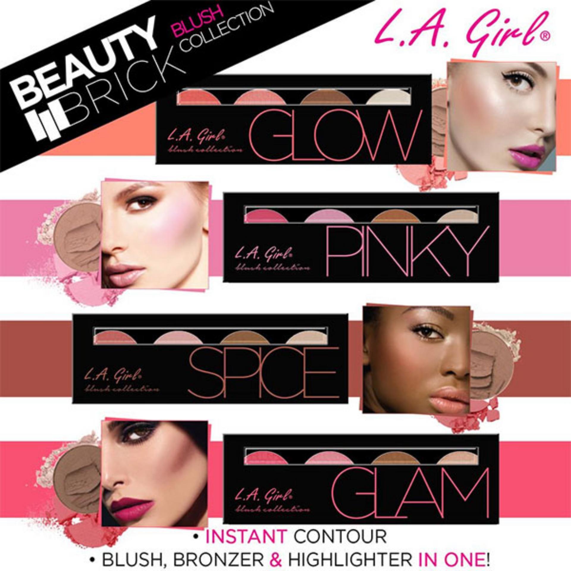 Bảng Phấn Má, Tạo Khối, Highlight L.A Girl Beauty Brick Blush Collection