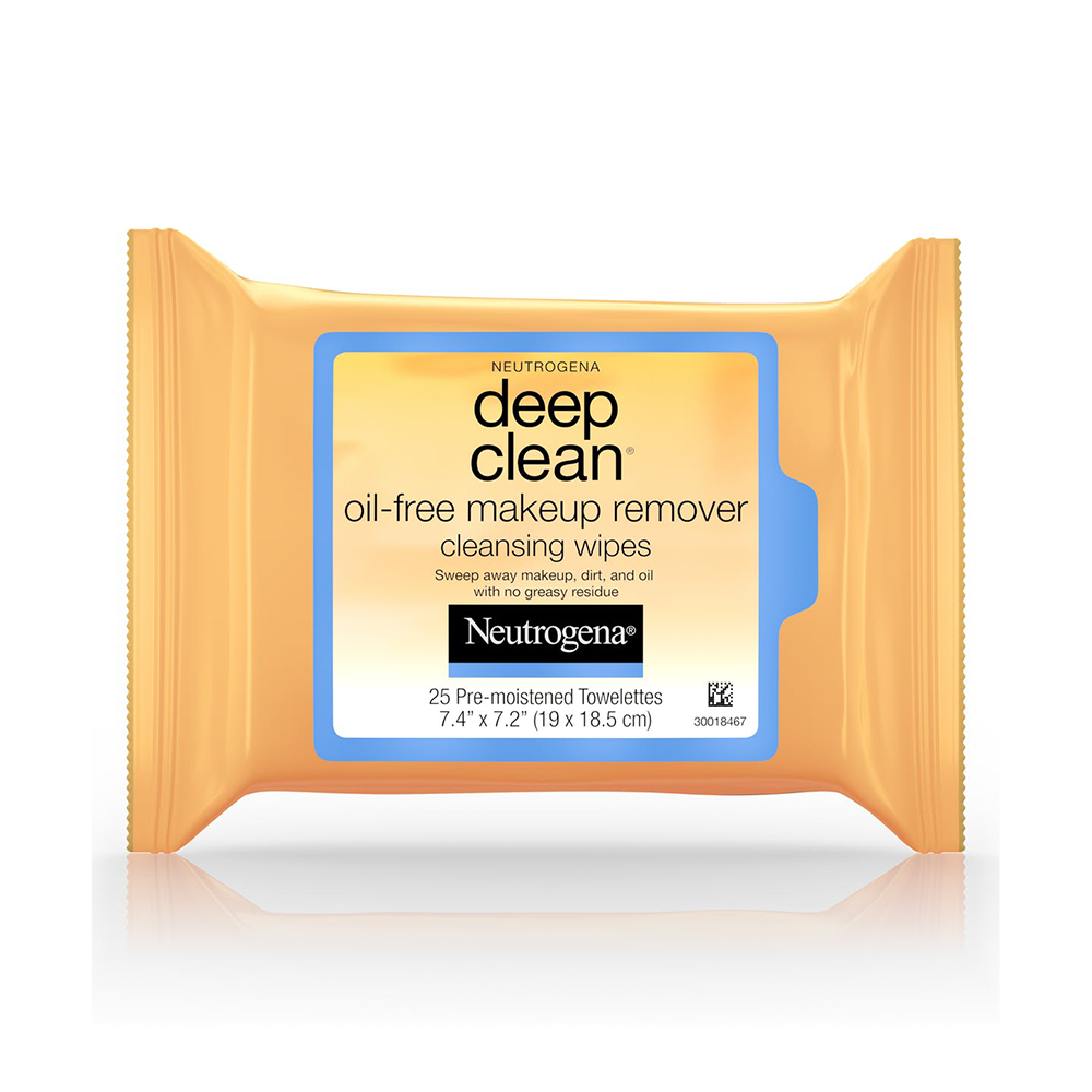 Khan tay trang neutrogena deep clean oilfree makeup remover 25 mieng