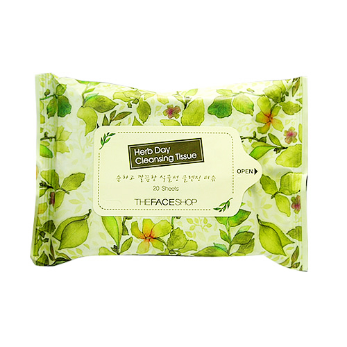 Giay tay trang herb day cleansing tissue thefaceshop