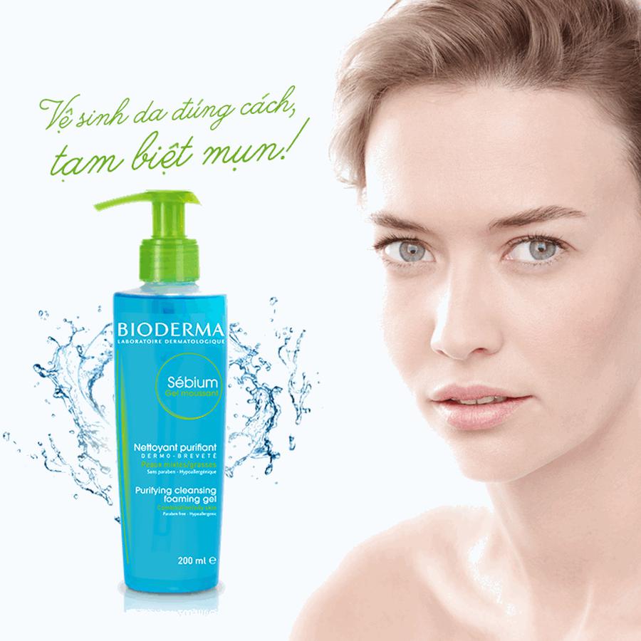 Sua rua mat bioderma sebium foaming gel tao bot 200ml