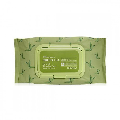 Tonymoly the chok chok grean tea no wash cleansing tissue 202 500x500