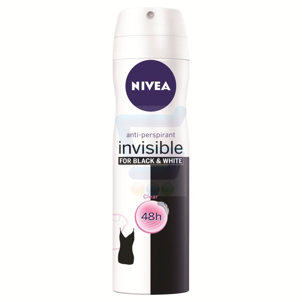 Nivea purskiamas dezodorantas invisible for black white pure clear 150 ml