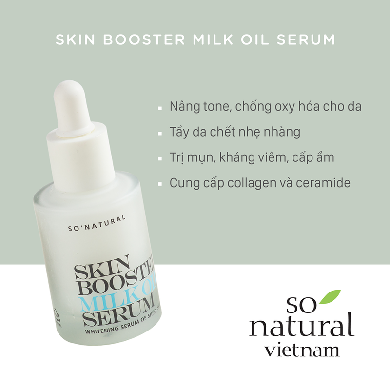 Tinh Chất Dưỡng Trắng So’ Natural Skin Booster Milk Oil Whitening Serum Of Shiny Skin