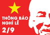 Thông báo lịch nghỉ lễ Quốc Khánh 2/9